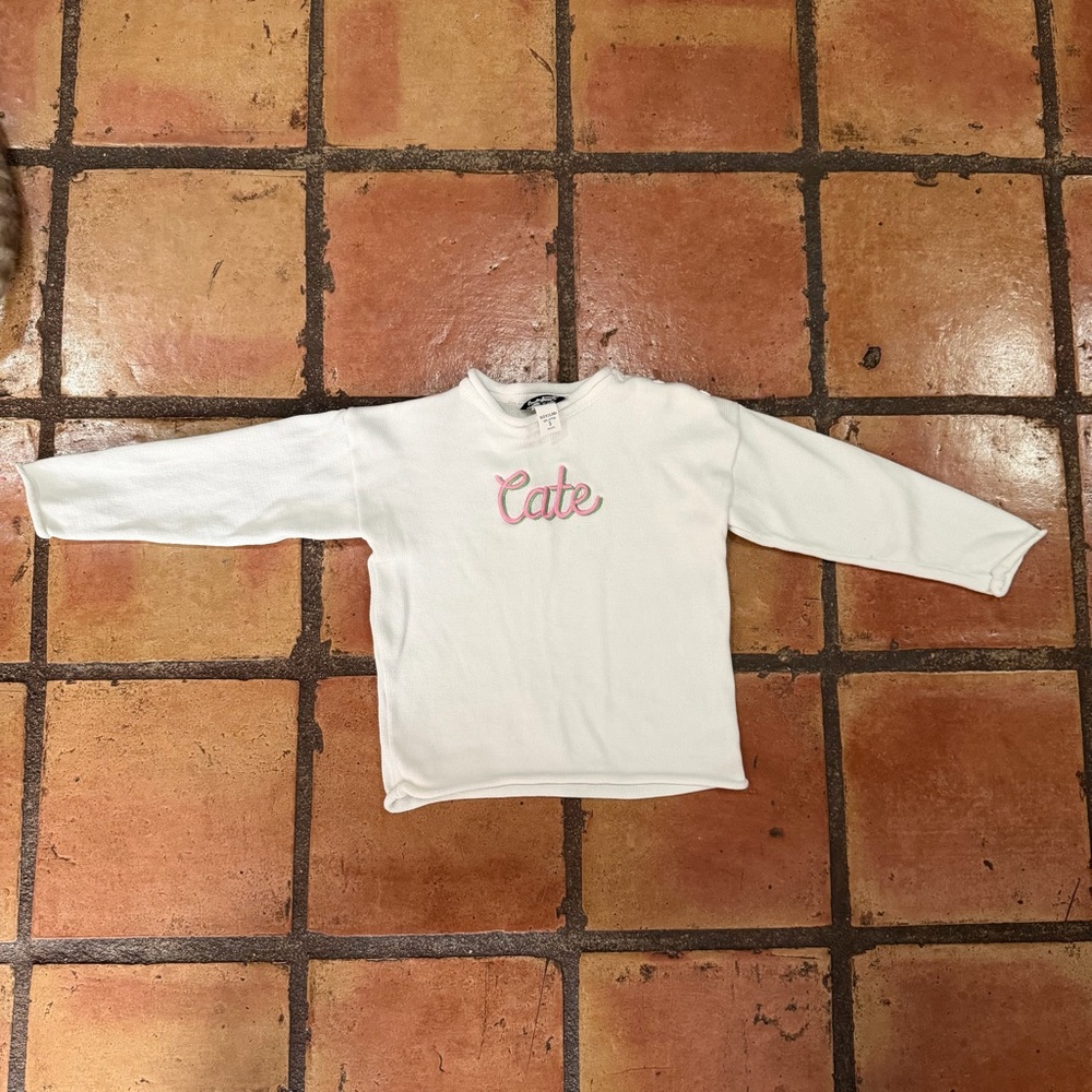 “Cate” Monogrammed 3T Girls' Sweater